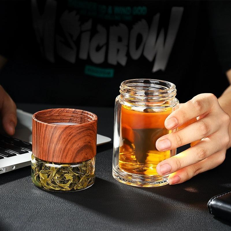 Высококачественная двойная стеклянная бутылка для воды с чехлом, бутылка для чая, заварочный стакан, бутылка для воды, экологически чистая