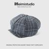 25 Early Autumn New Hat Style Pattern Octagonal Hat Fashion Plaid Octagonal Hat Children