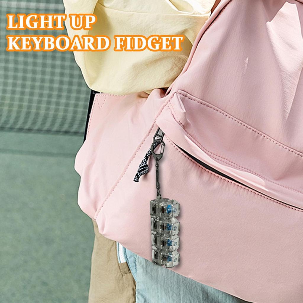 4 Клавиши Пальцевые Кнопки Антистресс Игрушки Механическая Клавиатура Колпачки Клавиш Офис Декомпрессия Успокаивающий Брелок Подарки Для Детей Взрослых