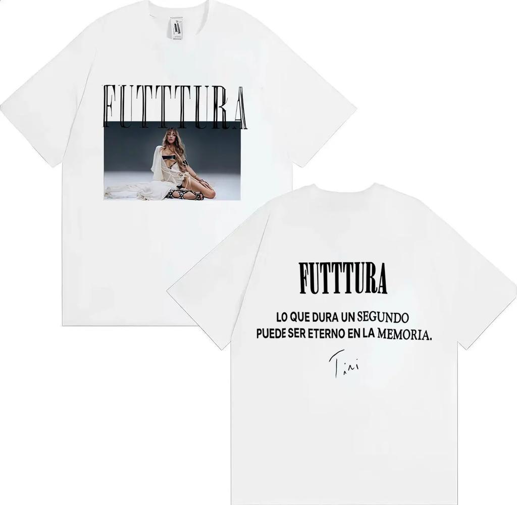 2026 Trendy Hot Singer TINI Futttura Tour Product Printed Aesthetic Y2K Summer Print 100 Pure Cotton Breathable Loose Tshirt