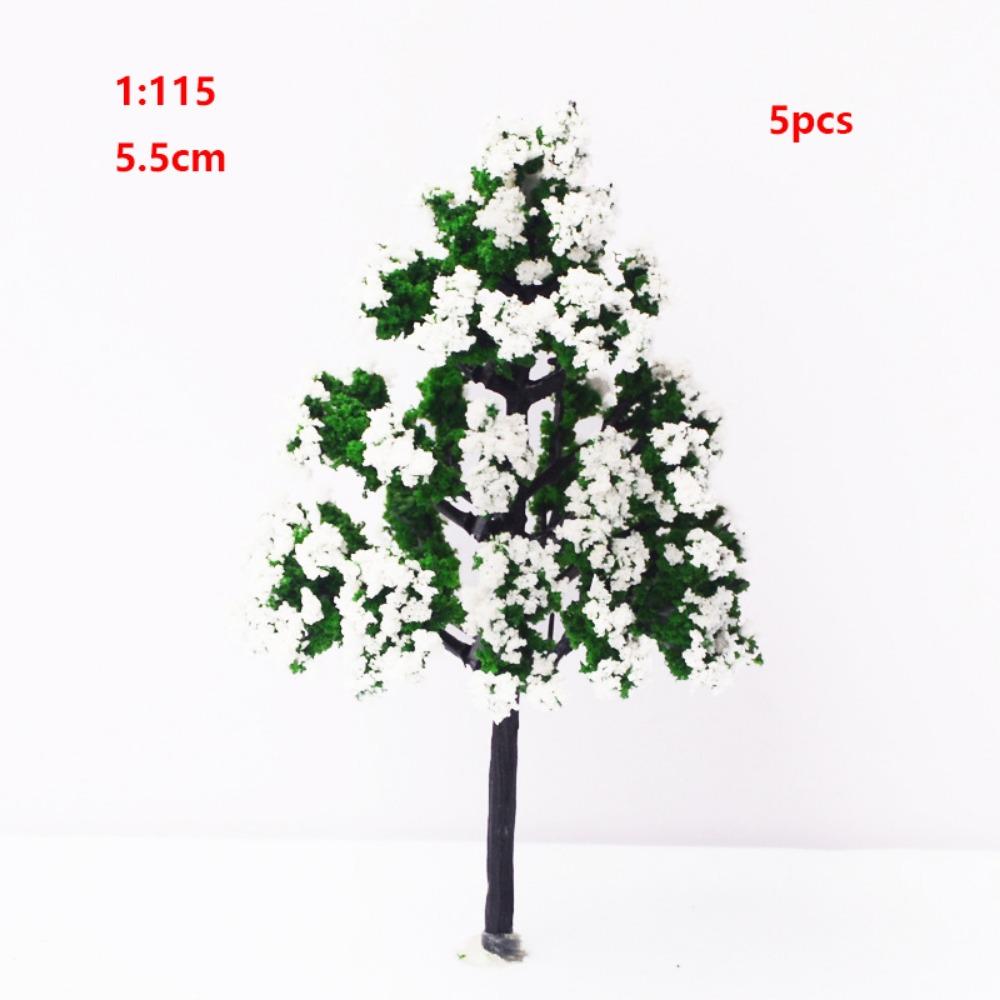 5pcs Plastic Scenery Trees 4 Sizes Christmas Decoration Winter Ornaments