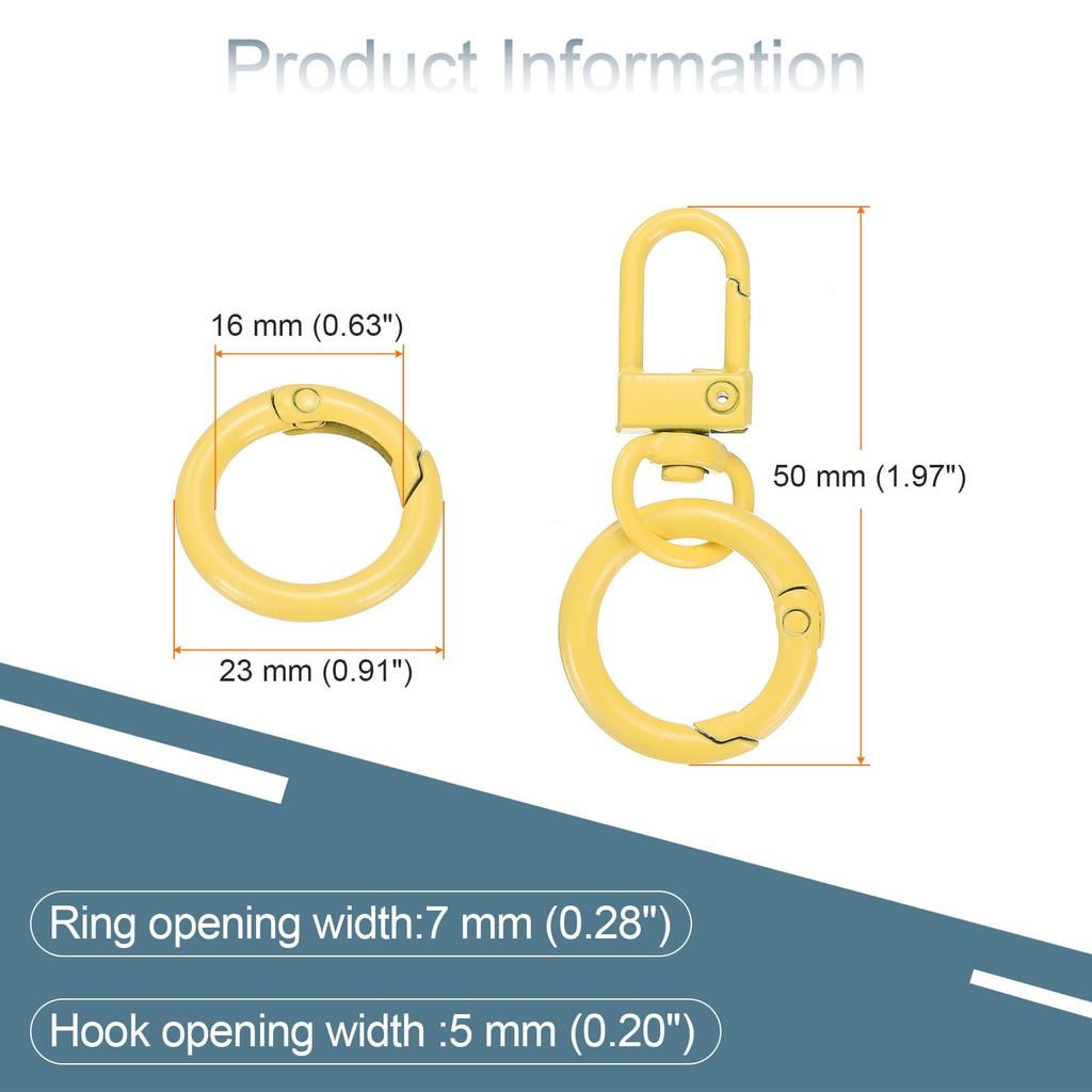 30pcs Lobster Claw Fastener Keychain Swivel Trigger Clips Zinc Alloy Colorful Key Chain Clips Snap Hook Jump Flat Split Ring DIY Craft Jewelry Making