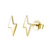 925 Sterling Silver Gold Vermeil Lightning Bolt Stud Earring
