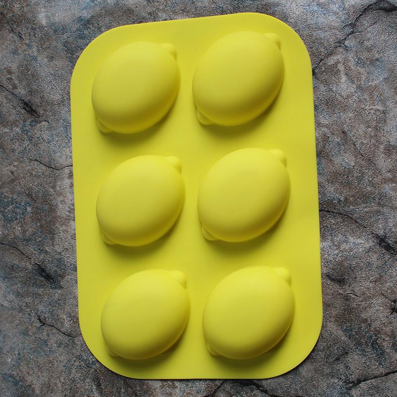 6 Holes Reusable Silicone Cake Mold Lemon Chestnut Shape Heat Resistant Baking Tool for Mousse Pudding Pastry DIY Gift