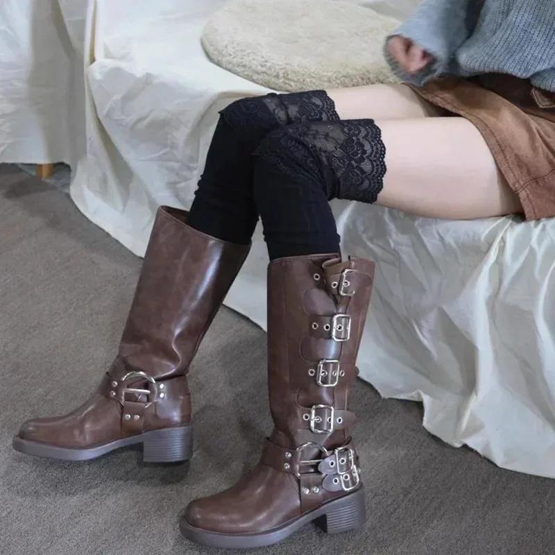 Socks Women Autumn/Winter Thigh High Lace Cute Lolita Warm Stockings Black White Long Leg Socks for Girl Boot Accessories