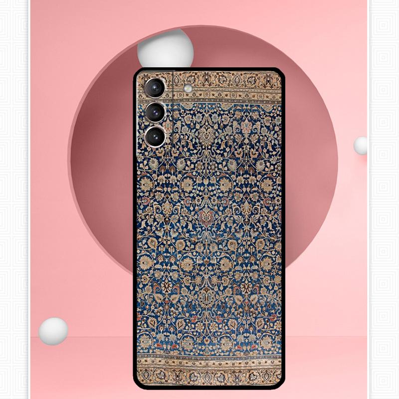 Persian Carpet Floral Pattern Cover For Samsung Galaxy S23 S24 Ultra S8 S9 S10 S22 Plus Note 10 20 Ultra S20 S21 FE Case