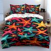 Colorful starfish pattern. Bedding sets Duvet cover sets Duvet covers Pillowcases(1 * Duvet Cover 2 * Pillowcases, without duvet insert)