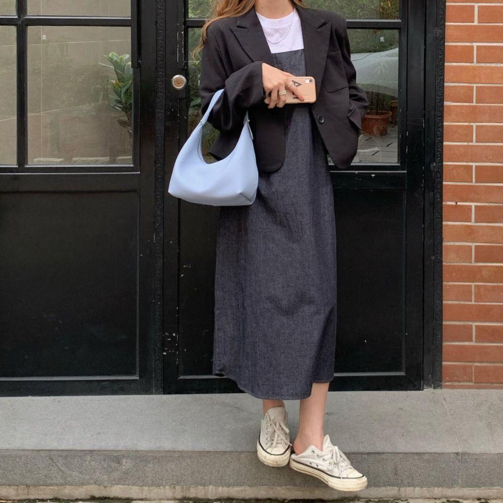 Large Capacity Shoulder Bag Korean Style French Style Handbag Elegant PU Hobo Bag Outdoor
