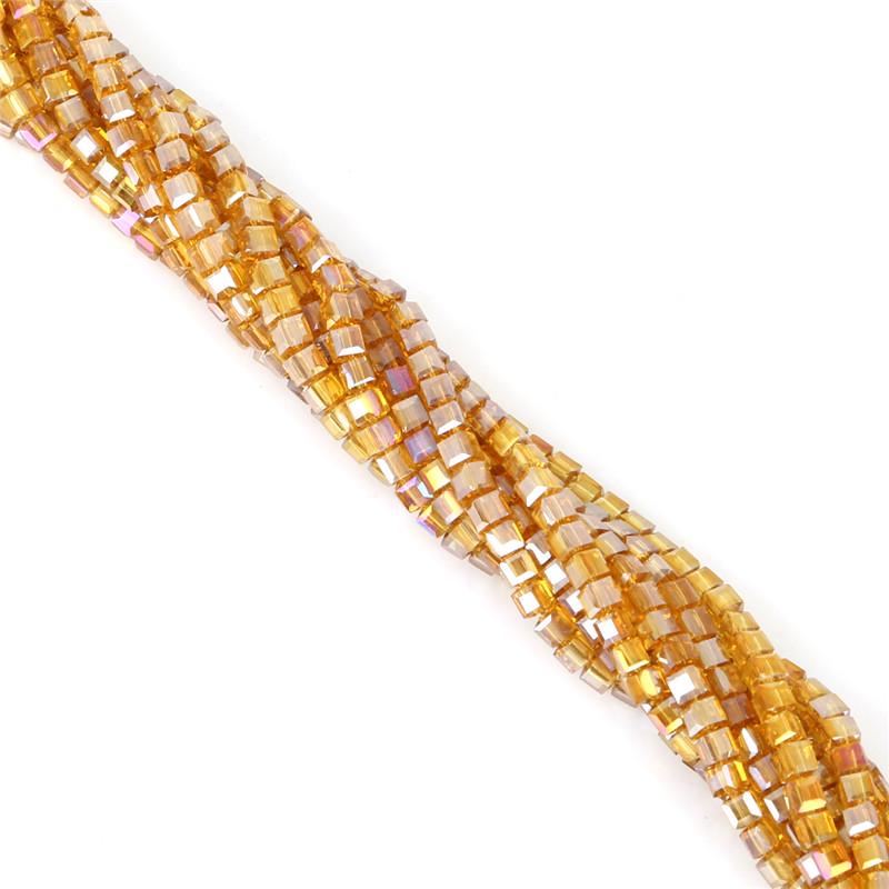 Квадратной формы австрийские хрустальные бусины кубические стеклянные свободные разделительные бусины для изготовления ювелирных изделий DIY аксессуар