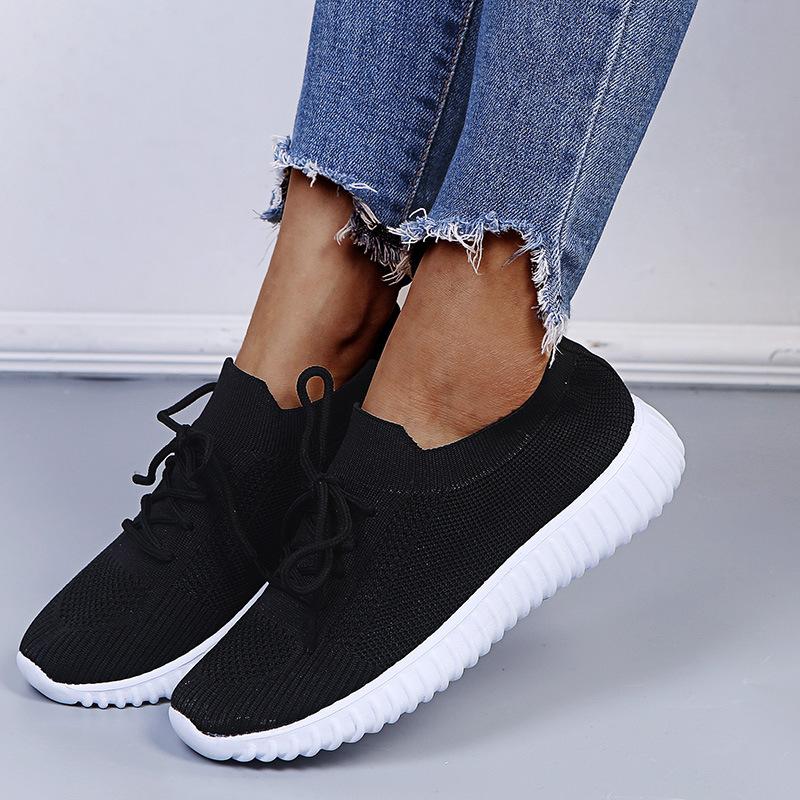 Женская обувь, новая повседневная обувь 2025 года, весна и осень, новые модные кроссовки, удобные летающие тканые дышащие спортивные туфли для женщин