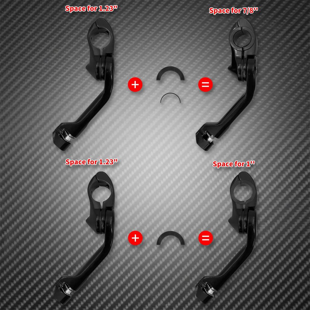 HDBUBALUS Мотоциклетные 1 Шоссейные подножки Универсальные регулируемые шоссейные подножки с длинным угловым креплением для подножек для Harley Road Street и черное крепление 1/4",