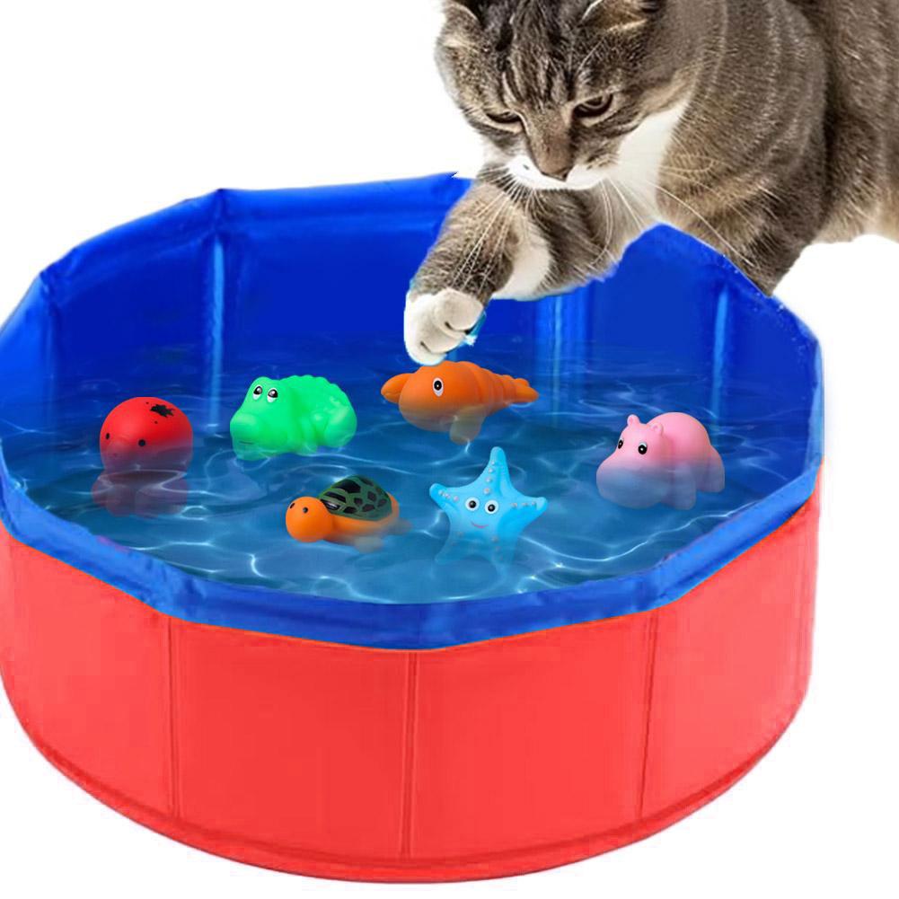 Pvc Pet Bath Tub Large/small Dog Mobile Folding Swimming Pool Cat Sand Pool Cleaning Supplies Summer Cool Pet Accessories