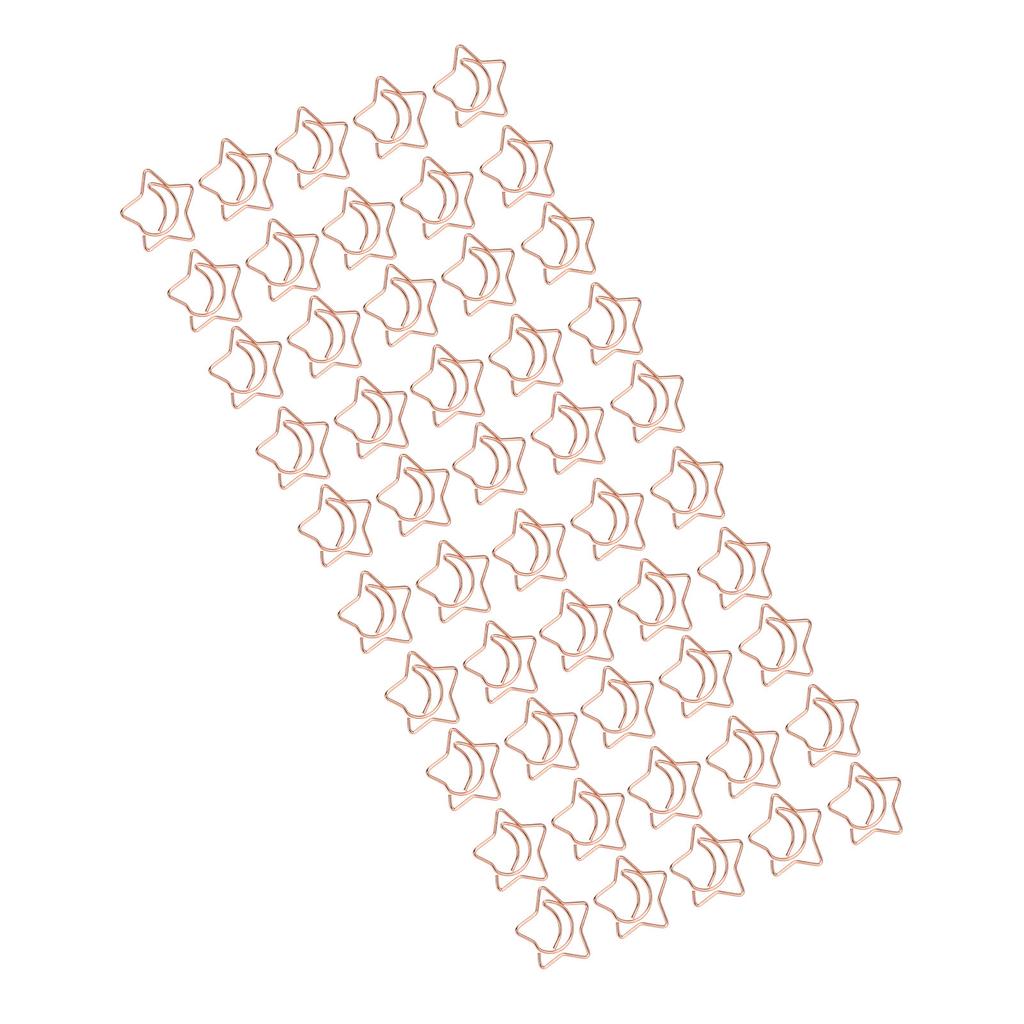 50Pcs Pentagram Paperclips Electroplating Process Fadeless Cute Shaped Mini Gold Paper Clips Fo