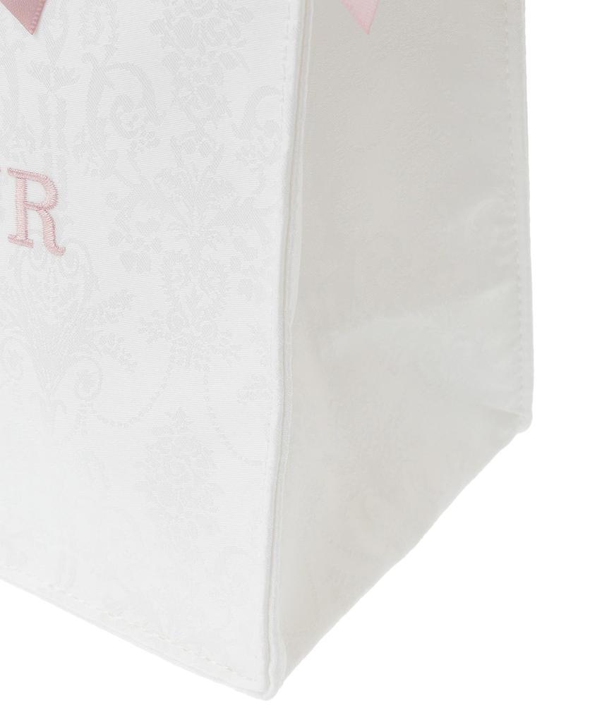 Сумка-тоут Maison de Fleur с жакардовой лентой и оборками, квадратная, размер S, цвет слоновой кости, размер F, 08000628400