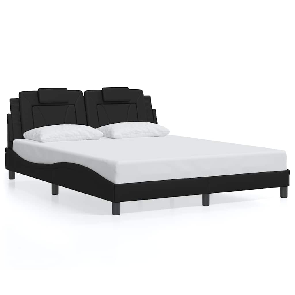 Viana Bed Frame without Mattress Black 160x200 cm Faux Leather