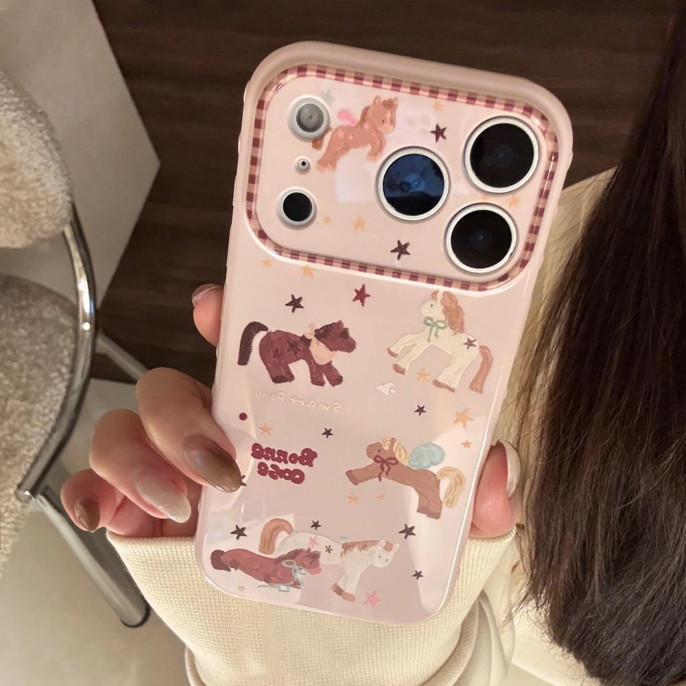 Милый Розовый Пони Чехол для Телефона для IPhone 16, IPhone 17 Pro Max и IPhone 14 с Цепочкой