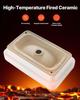 Semi Recessed Bathroom Sink, 490 x 305 mm Rectangular White Ceramic Vessel Sink with 45 mm Drain Hole, Drop in Modern Lavatory Vanity Bath Wash Bowl