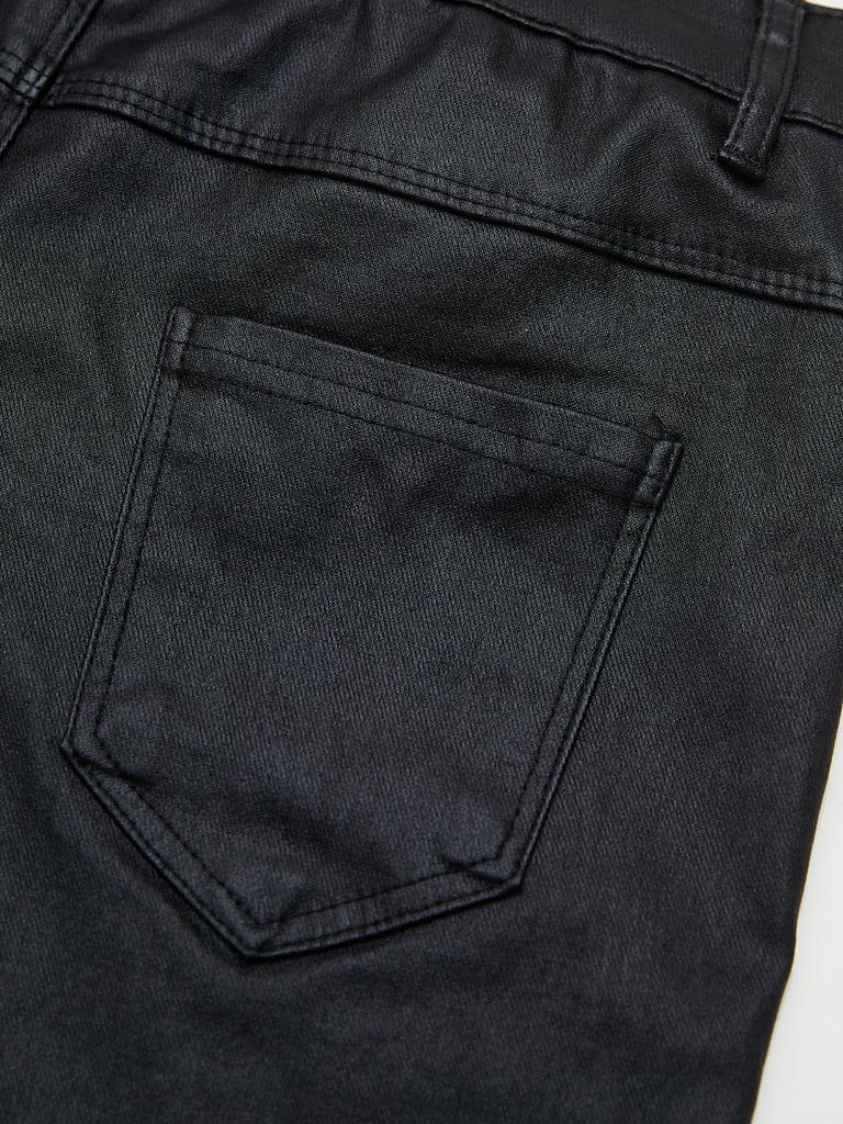 Rose Beauty A Women High Waist PU Leather Skinny Pants Elastic Pencil Tight Trousers