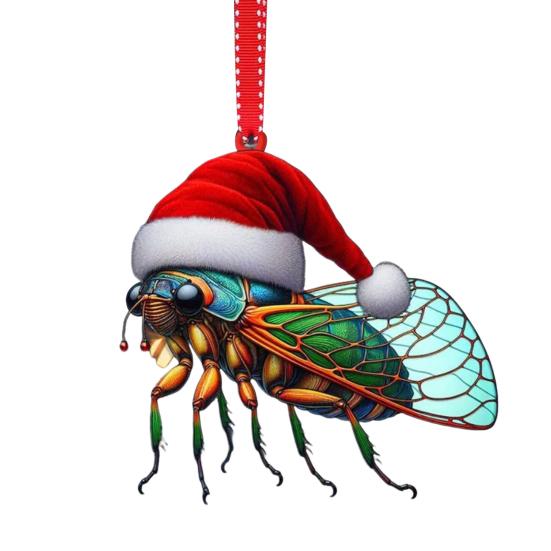 Рождественские украшения Мультяшный узор животного Украшение для рождественской елки 2D плоский Улитка/Муха/Утка Акриловая подвеска для украшения окна, стены, дерева