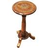 60.96 Cm Sheesham Wooden White Carved Round Beautiful Carving Design Side Table Coffee Outdoor Table Living Room Furniture