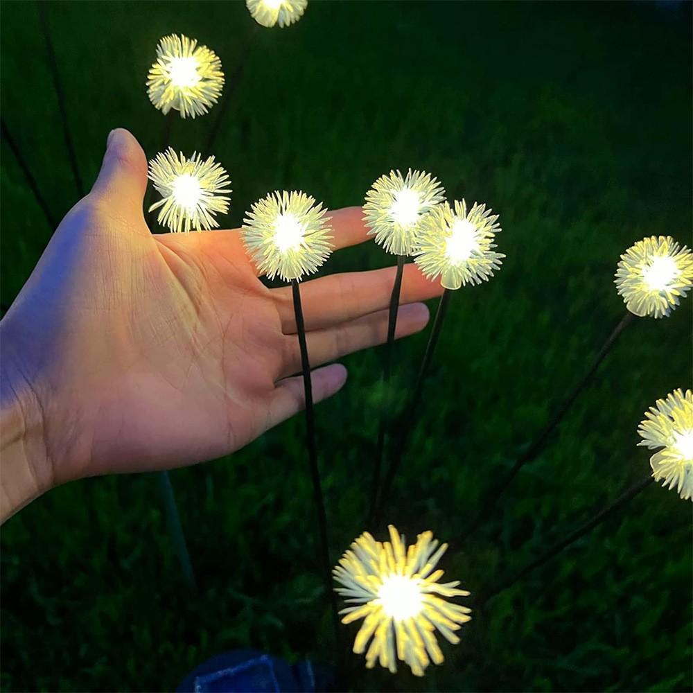 1/2/4pcs Solar Dandelion Lights 6 Heads Always On/flashing Lawn Lamp LED Landscape Lighting Garden Decoration Ground Plug Light