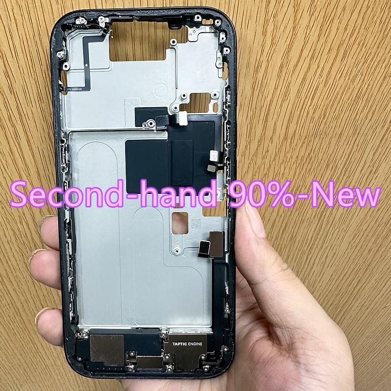 Б/У Корпус для iPhone 15 Pro, 90% Новый, Корпус с Шлейфом, Стекло, Рабочий, Запчасти для Ремонта, Черный, SIM-версия