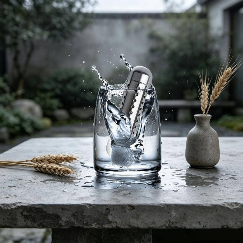 Походный фильтр-палочка для воды в металлическом корпусе, серебристый аксессуар для воды для ежедневного питья и подготовки воды в путешествиях для регулярного использования