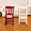1:12 Dollhouse Pocket Wooden Rocking Chair Crafts
