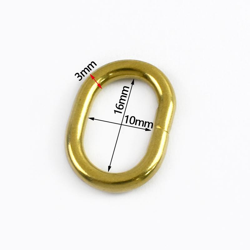 Meetee 5/10/20Pcs O Ring Buckles Pure Copper Solid Brass Clasp for Bag Strap Belt Buckle Dog Collar Hoop Leather Craft Accessory