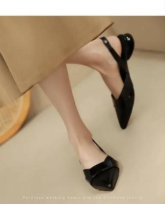 Модные новые летние женские сандалии с заостренным носком, закрытые туфли для женщин, уличные сандалии на низком каблуке, застегивающиеся на щиколотку, женская обувь