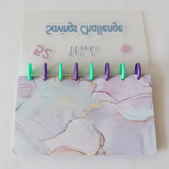 52 Week Saving Challenge Binder with Clear Cash Envelope Reusable 8 Holes Binder Budget Book Planner Money Organizer Album