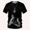 Fashionable 2pac Pattern 3D Printed Hip-hop Men's Clothing Summer Casual Fashion Round Neck Top Street Trend Harajuku Short Sleeved T-shirt