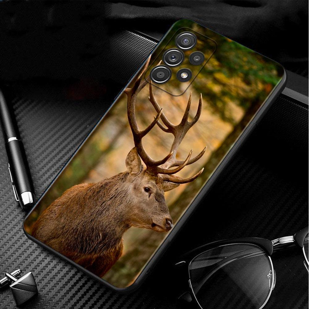 For Samsung Galaxy A02s A12 A31 A41 A32 4G A71 A21s A51 A52 A72 A53 A52s 5G A22 Deer Hunting Camo Cellphone Cases Phone Funda