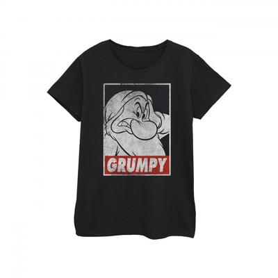 Футболка женская/дамская Grumpy Poster из хлопка «Белоснежка и семь гномов»