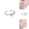 Stylish Open Design Blue Ring For Women With Rhinestone Embellishments For Everyday Wear