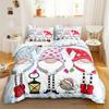 3 Pc Duvet Cover Cute Cartoon Dwarf Christmas Series Bedding Set For Kids And Adults Single Double Queen 220X240 Room Decor Gift