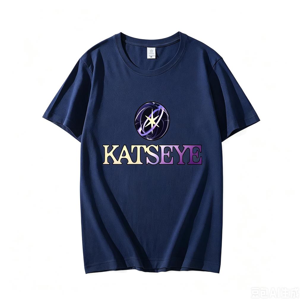 Katseye Logo Print TShirt Casual Summer Top With Kats Eye Pattern Short Sleeve Suitable For Kids And Parties