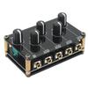Mini Stereo Audio Mixer 4 Channel Acrylic Metal Sensitive Black Audio Mixer for Tape Player
