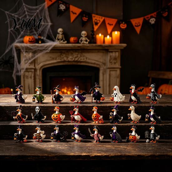 Halloween Countdown Calendar Goose Advent 2026, 24 Day with Cute Decorations Acrylic Duck Ornaments, Collectible Gift for Kids Teen Adults Unique