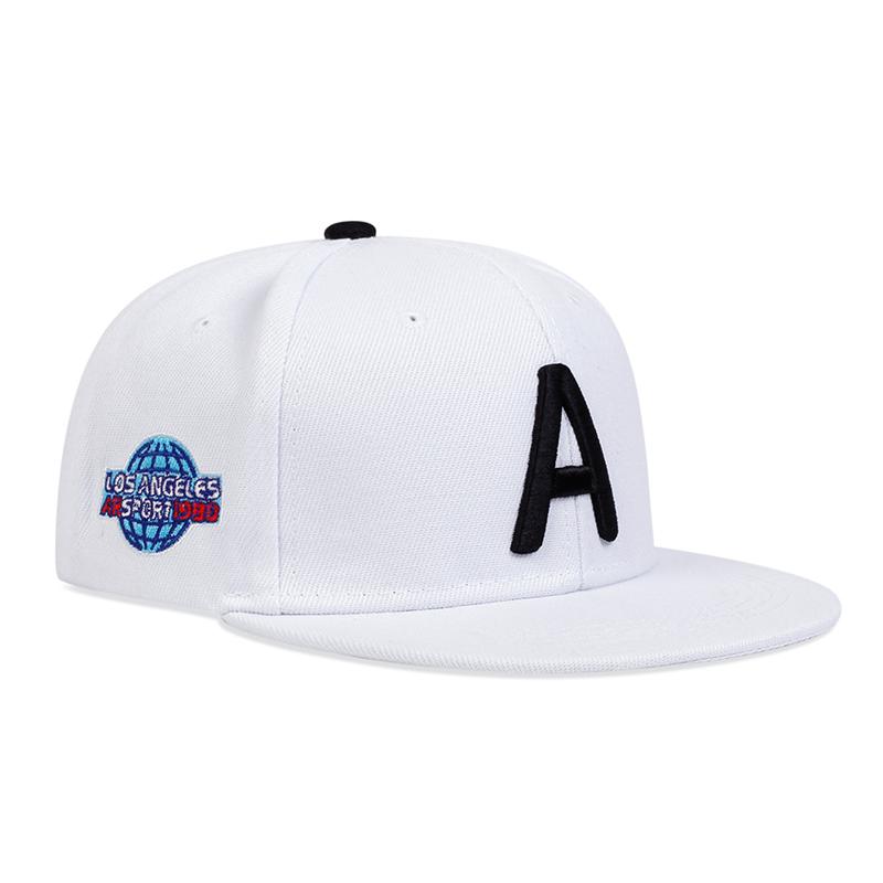 Children Letter A Side Earth Embroidery Flat Top Baseball Hat Cotton Outdoor Hip Hop Caps Boys and Girls Hats Snapback Cap