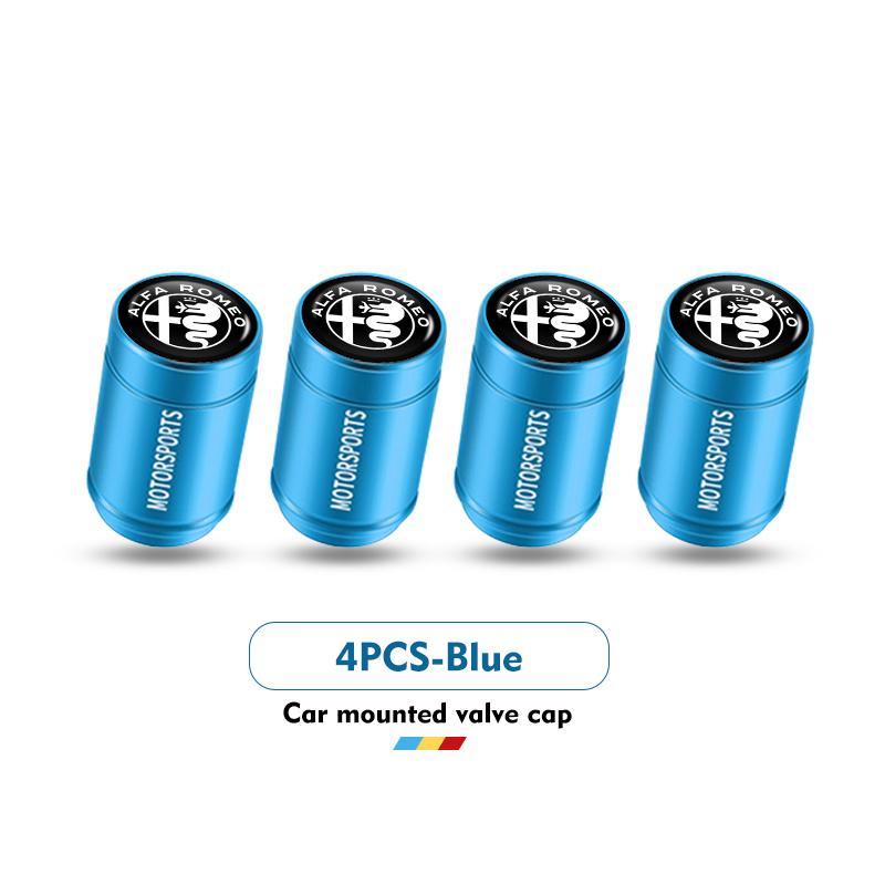 For Alfa Romeo 4PCS Car Air Tire Valve Caps Aluminum Wheel Tyre Stem Cover For Alfa Romeo Giulia 147 Mito 156 159 166 GT Stelvio