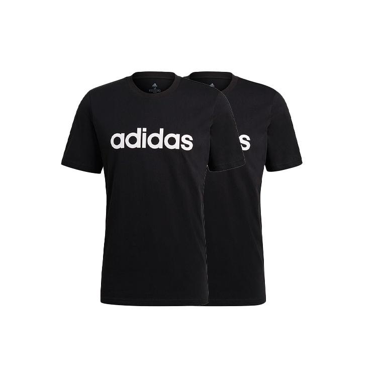 adidas M Lin Sj T Тренировочная Спортивная Печать Логотипа Круглый Вырез Короткий Рукав Черный Мужская GL0057