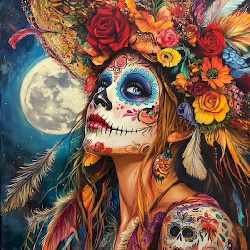 Алмазная картина «Девушка-призрак» Вышитая крестом картина Стразы Портрет Полный квадрат Круглая вышивка Мозаика Ручная работа Хобби