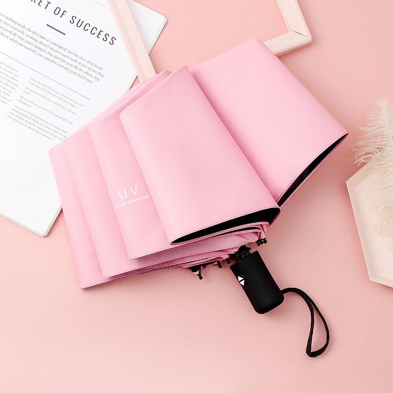 Летний УФ Автоматически Складывающийся Черный Зонт от Солнца/Дождя Двойного Назначения с Печатью Логотипа