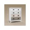 Commode - MUVOE - 5 tiroirs - Blanc - 70x38x85 cm - Anti-basculement