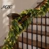 Decorative Garland for Holiday Parties Pre-Lit Artificial Christmas Decoration, Real Touch Cedar Cypress Pine Greenery with Decor LED Light