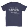 Mens TShirts The measure of intelligence is the ability to change Vintage Cotton Tees Short Sleeve  T Shirts O Neck Clothes