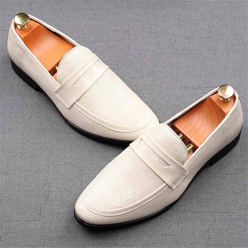 Fashion Trend New Men's Breathable Penny Loafers Pointed Slip On Business Flats Shoes Designer Homecoming Wedding Dress Footwear