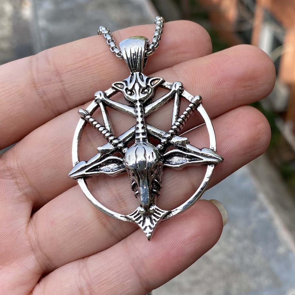 Ретро Литературный и Художественный Череп, Подвеска Голова Овцы, Демон Бог Пан, Круглое Ожерелье, Цепочка для Свитера.