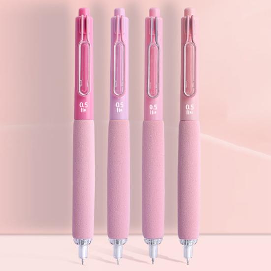 4 шт. 0,5 мм гелевая ручка пресс-типа мягкая губка быстросохнущая пластиковая ручка большой емкости школьные канцелярские принадлежности студенческий подарок